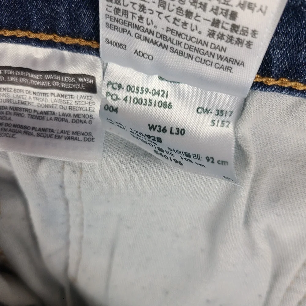Levi's 559 Jeans Mens 36x30 Blue Relaxed Straight Leg Dark Wash Denim